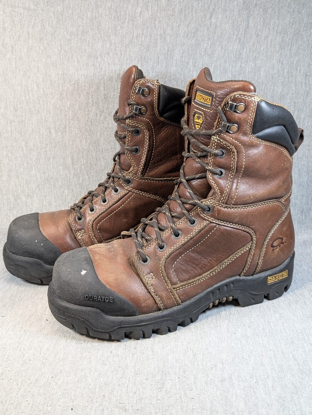 Dakota WorkPro Series 8-inch Safety Work Boots Men's 9.5 Brown Tarantula Rubber